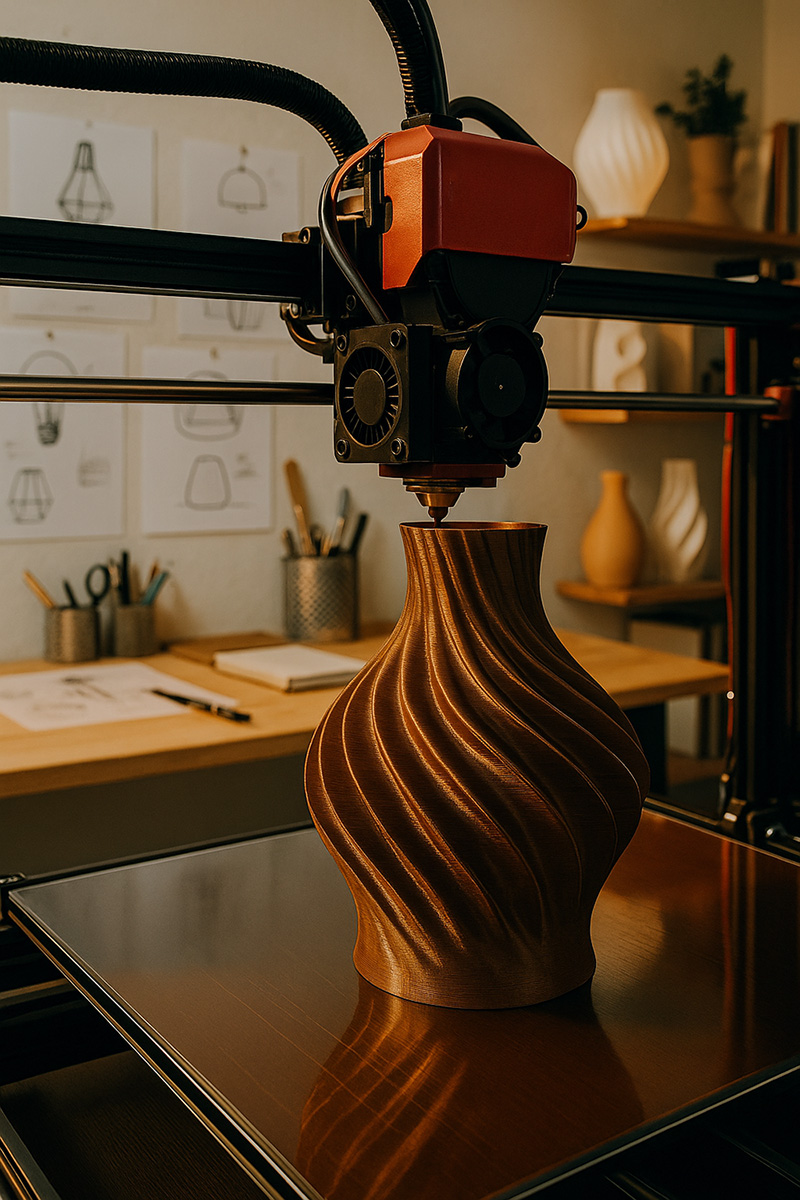 atelierformanova_vase Atelier Forma Nova - Innovation mit 3D-gedruckten Möbeln. Ein 3D Drucker, der gerade ein Vasenförmiges Objekt druckt